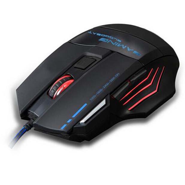 Multi-key fire 8 key seven-color breathing light wired optical game mouse 